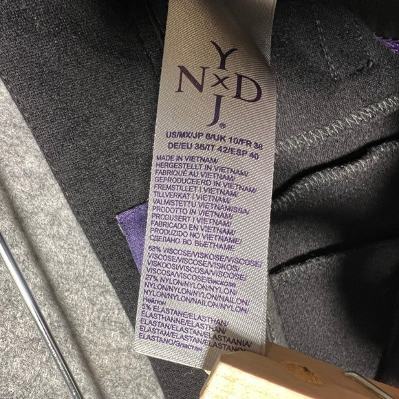 NYDJ Black Ponte Knit Slim Trousers Lift Tuck Technology Front Seam Size 6 - Picture 10 of 10